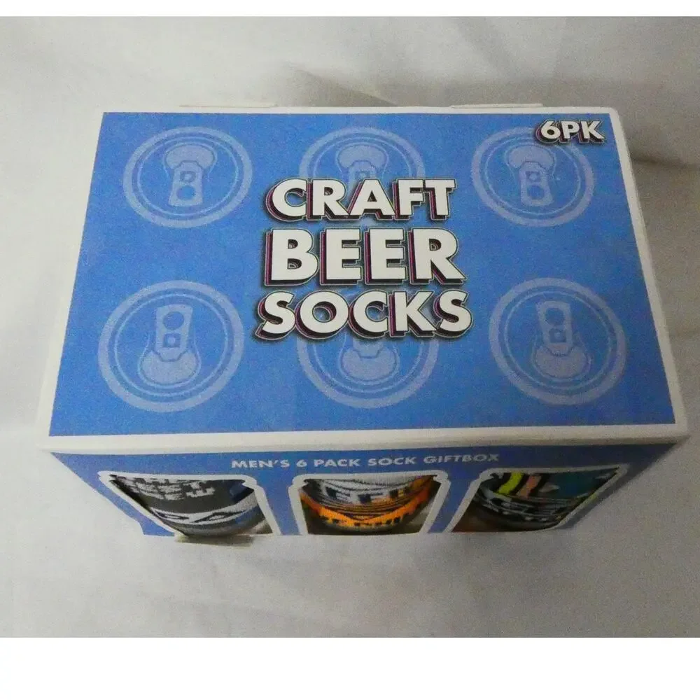 Orrsum Craft Beer Men's Socks US 8-12 Set of 6 Different Brands Packaged New